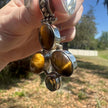 925 Sterling Silver Tigers Eye 4 Stone Pendant