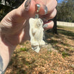 925 Sterling Silver Frog & Leaf Bone Pendant.