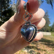 925 Sterling Silver Heart Biwa Pearl Pendant
