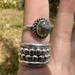 925 Sterling Silver Labradorite Ring Size 8.75