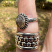 925 Sterling Silver Labradorite Ring Size 8.75