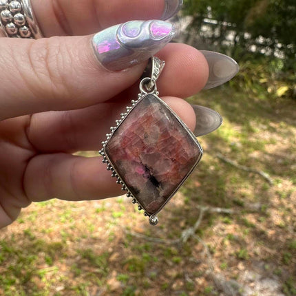 925 Sterling Silver Natural Pink Ruby Pendant