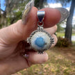 925 Sterling Silver Blue Turquoise Pendant