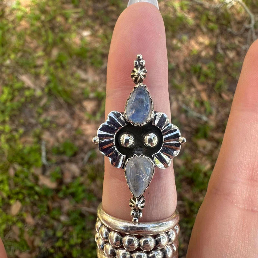 925 Sterling Silver Moonstone Ring Size 8