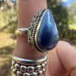 925 Sterling Silver Blue Biwa Pearl Ring Size 7