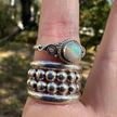 925 Sterling Silver Ethiopian Opal Spiral Detail Ring Size 10