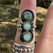 925 Sterling Silver Ethiopian Opal Ring Size 9