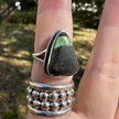 925 Sterling Silver Blackjack Turquoise Ring Size 8.25