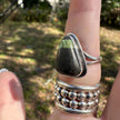 925 Sterling Silver Blackjack Turquoise Ring Size 8.25