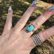 925 Sterling Silver Native American Turquoise Ring Size 7